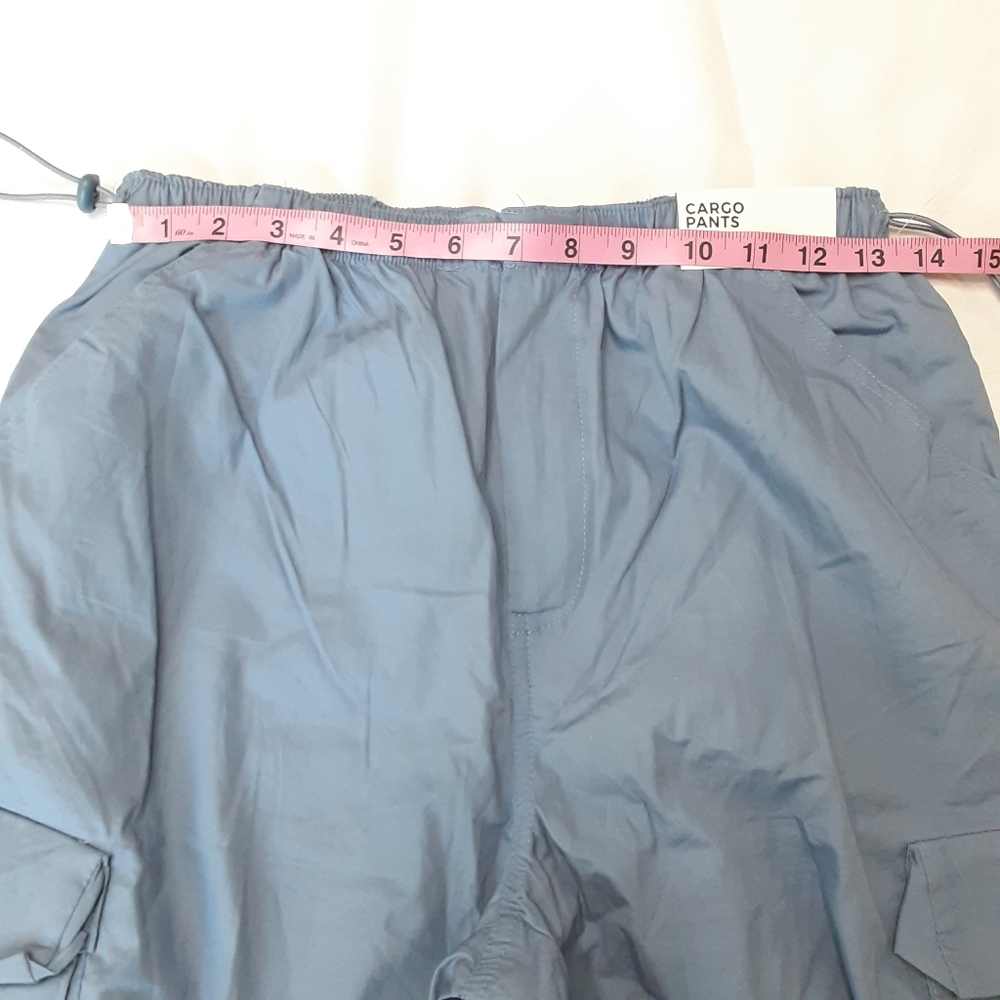 Orange Kiss Essentials Blue Cargo Pants Lightweight Baggy Comfy Women sz Small - Picture 8 of 10